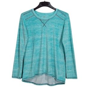 Cuddl Duds Top Womens M 10 12 Blue Round Neck Long Sleeve ClimateRight